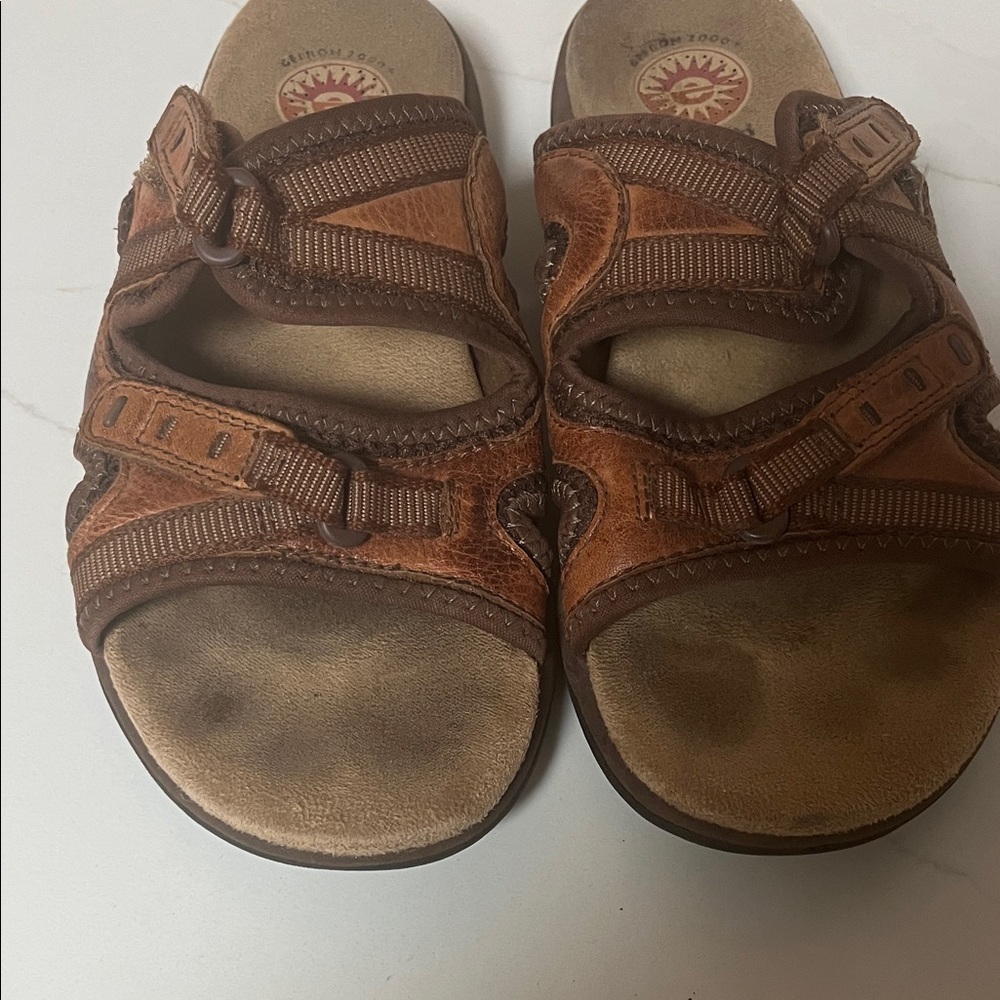 Earth Spirit Tan Leather Sandals Size 7 - Picture 3 of 11